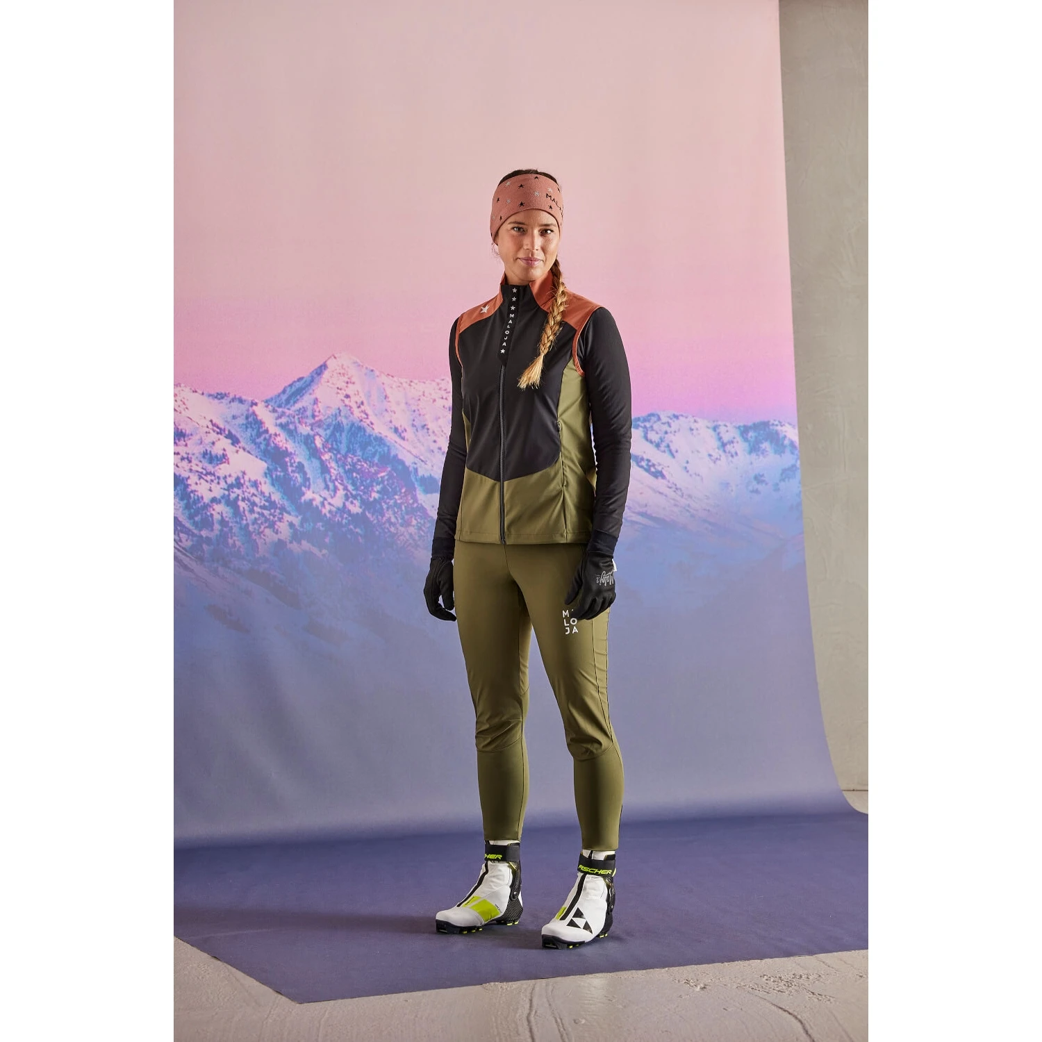 Maloja GrünfinkM. Women's Nordic Hybrid Softshell Vest - Moonless Multi 0821 - Image 3