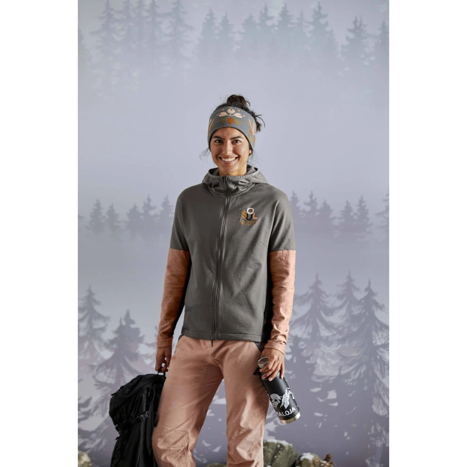 Maloja MalveneuleM. Women's Hooded Fleece Jacket - Stone Multi 8521 - Image 3