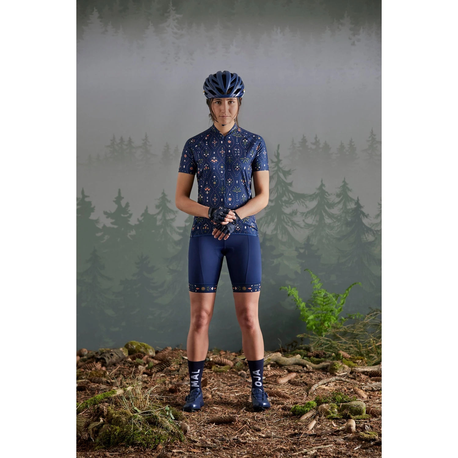Maloja RubinieM. AOP 1/2 Women's Jersey - Salvia Woodpieces 8517 - Image 3