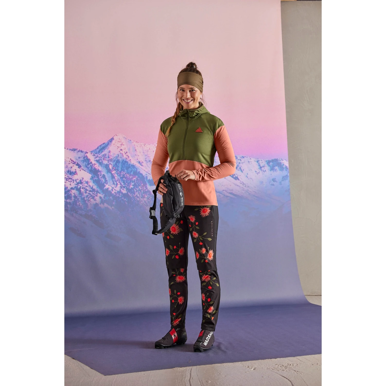 Maloja SchioM. Mountain Midlayer Hybrid Longsleeve Shirt Women - Moss 0560 - Image 3